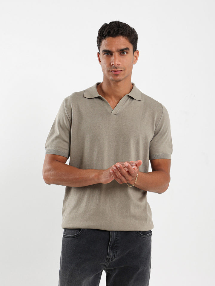 V-Placket Tricot Polo
