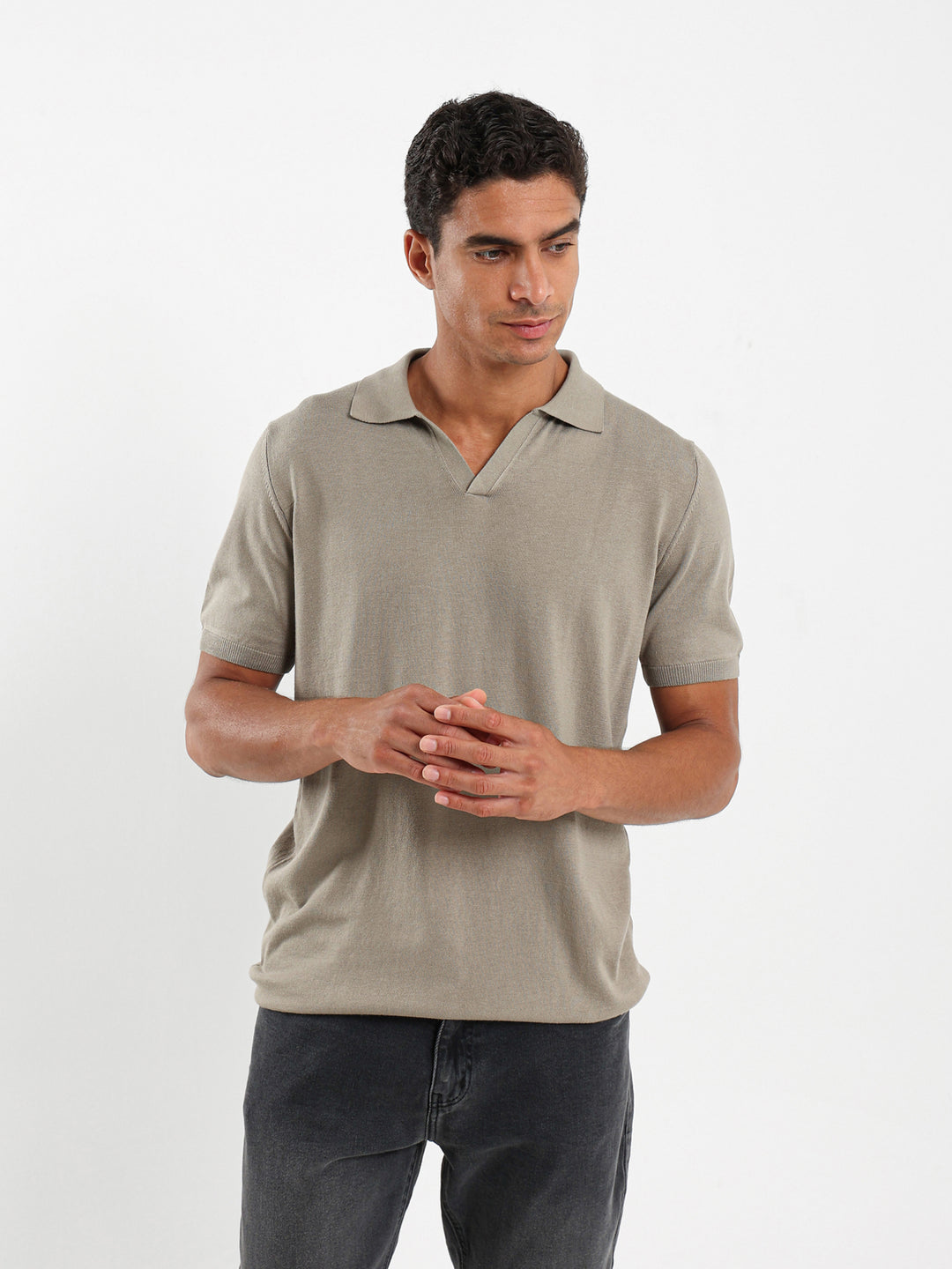 V-Placket Tricot Polo