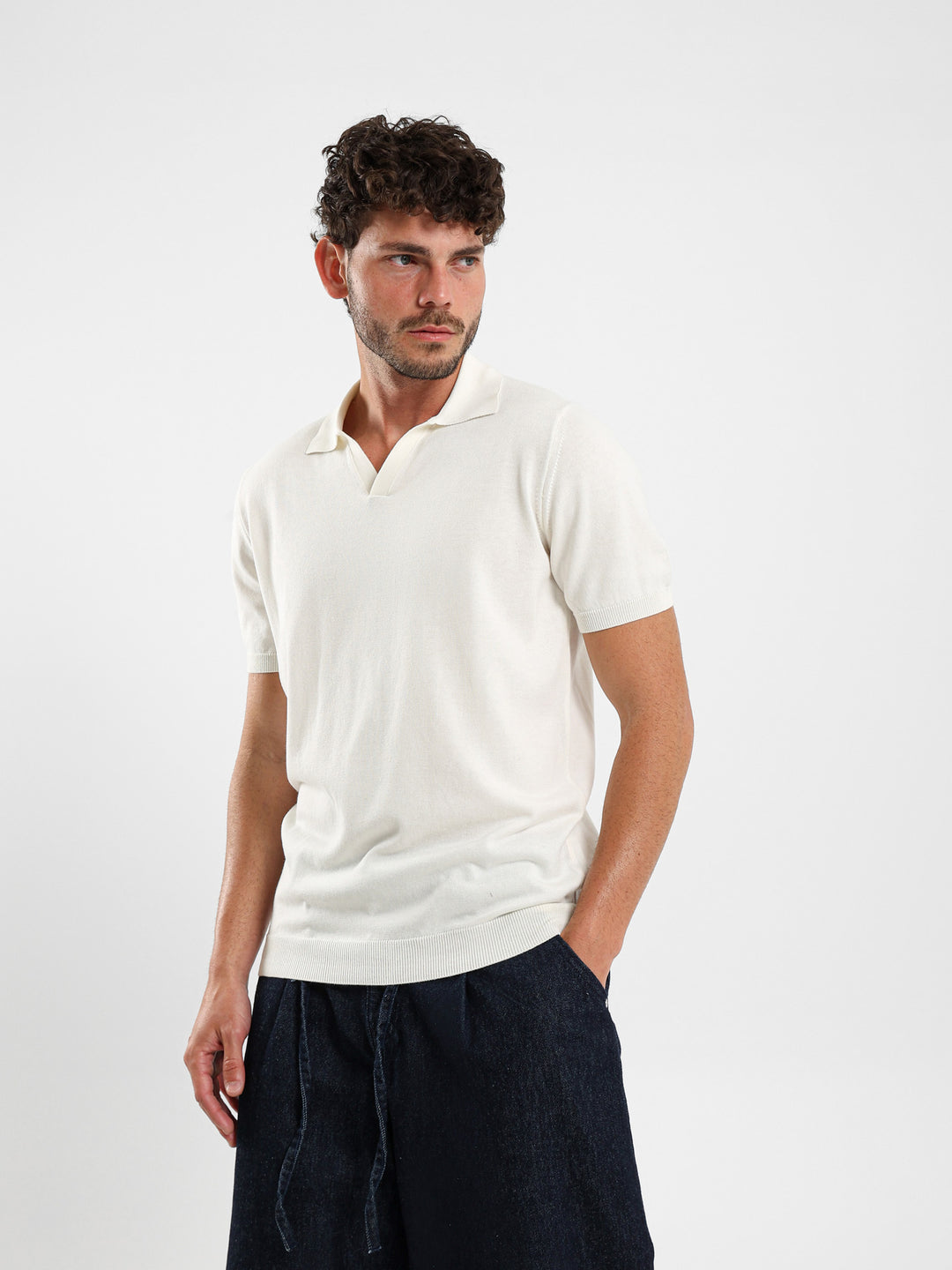 V-Placket Tricot Polo