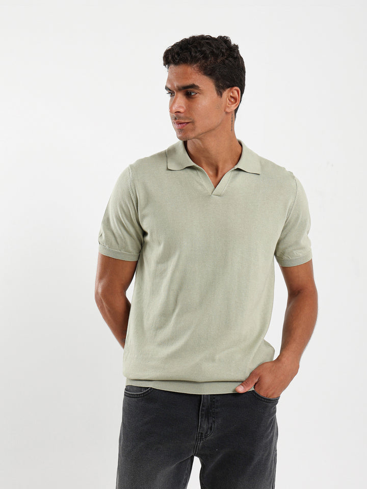 V-Placket Tricot Polo