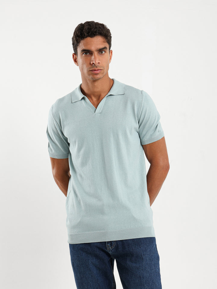 V-Placket Tricot Polo
