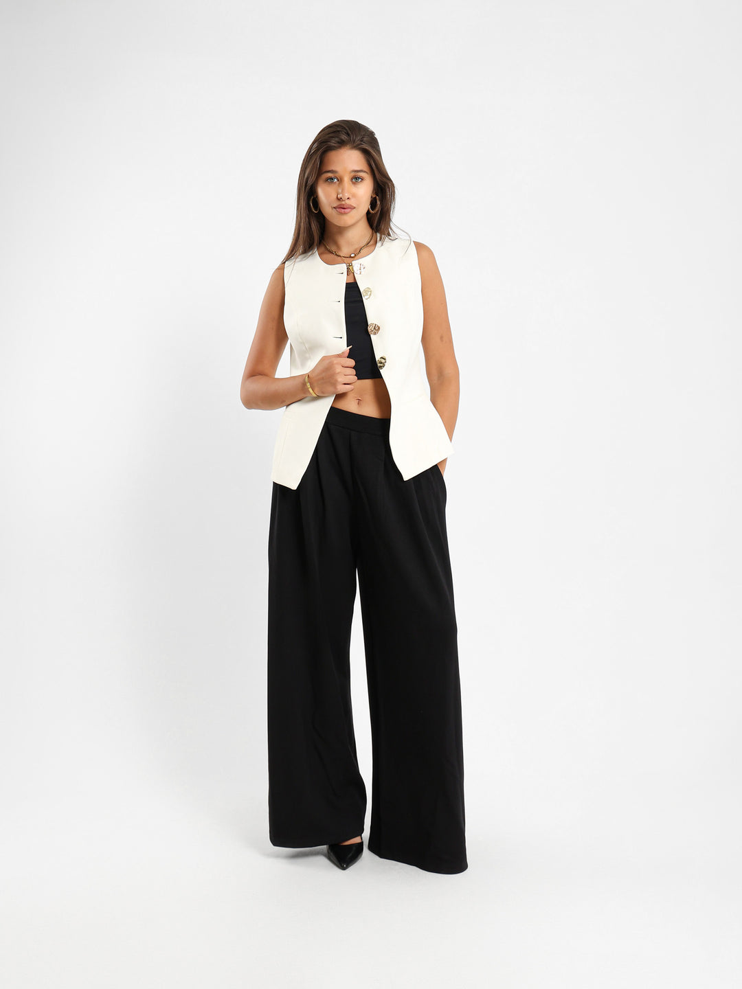 Fancy Button Jacket Vest
