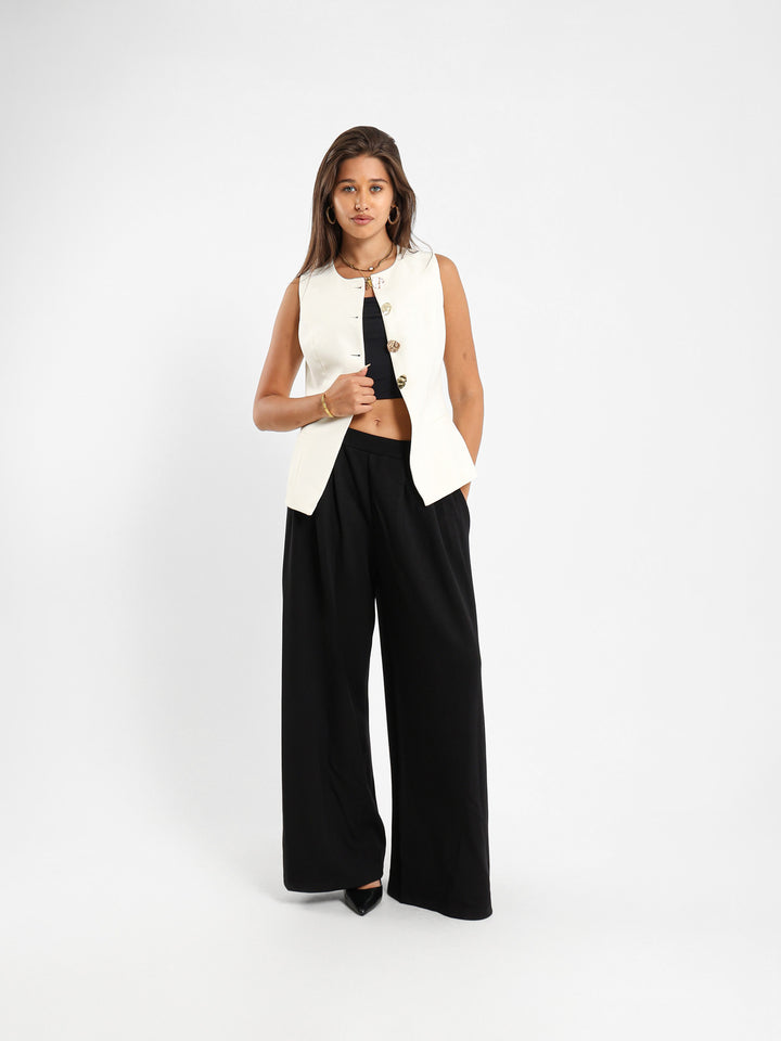 Fancy Button Jacket Vest
