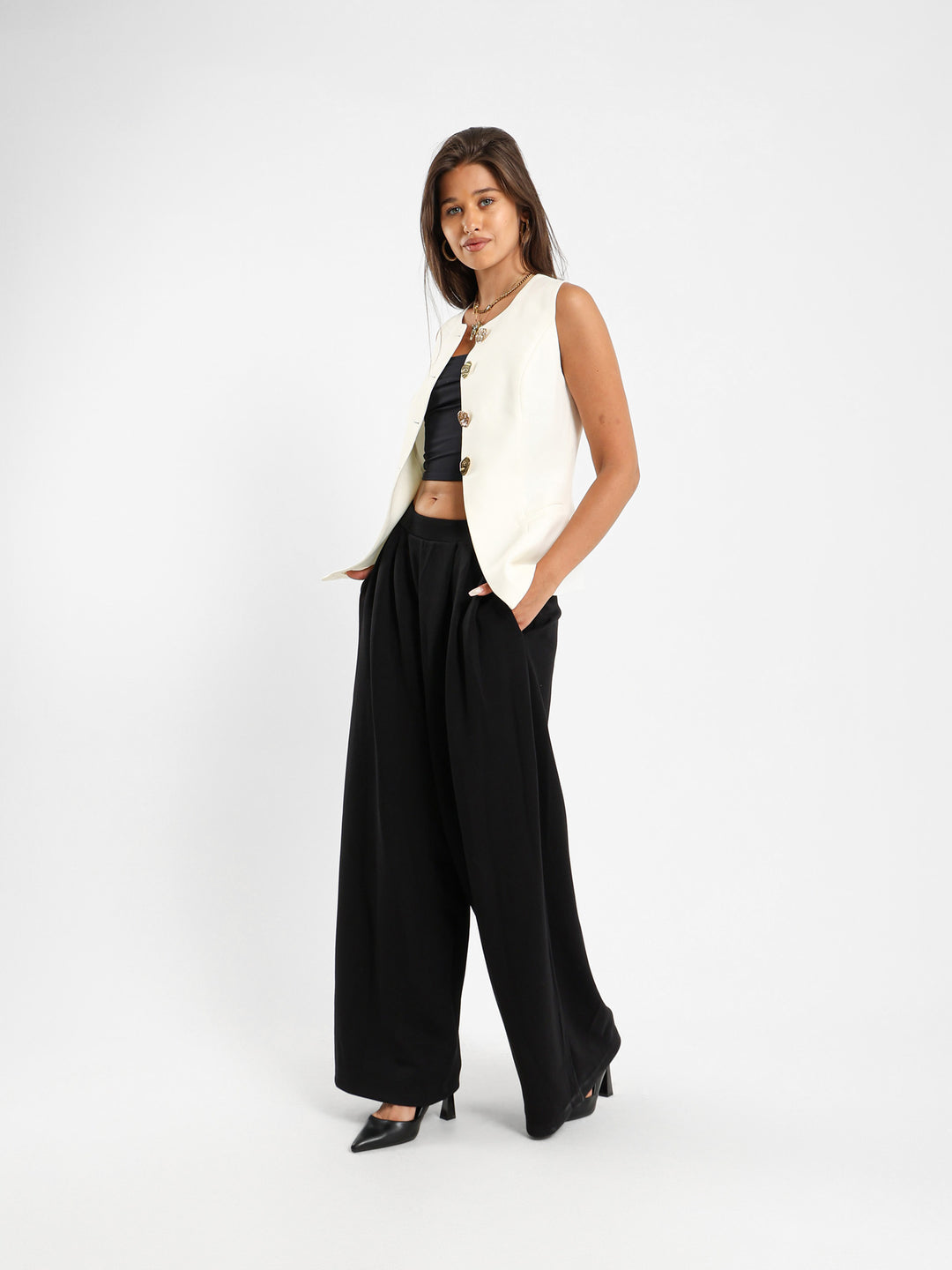 Fancy Button Jacket Vest
