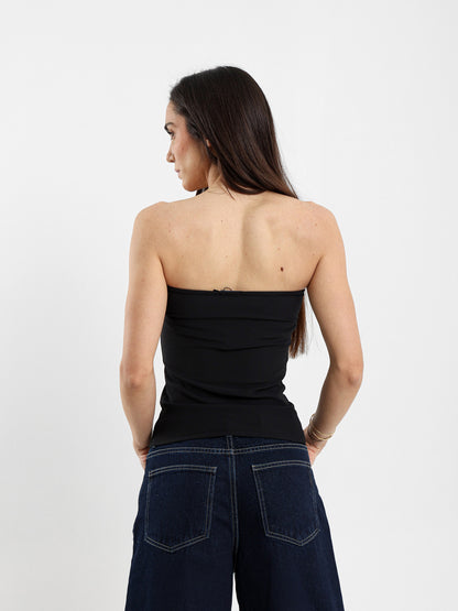 Strapless Top With Gold Detail