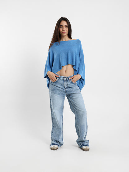 Destroyed Wide-Leg Jeans