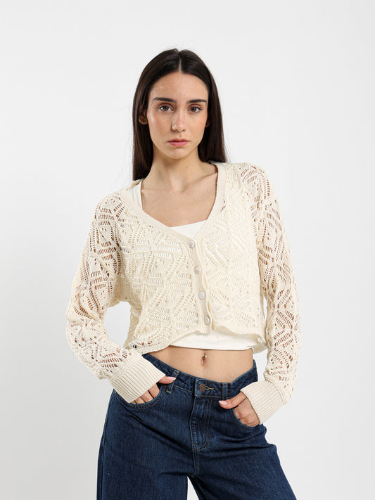 Long Sleeve Tricot Cardigan