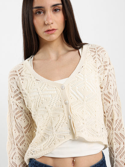 Long Sleeve Tricot Cardigan