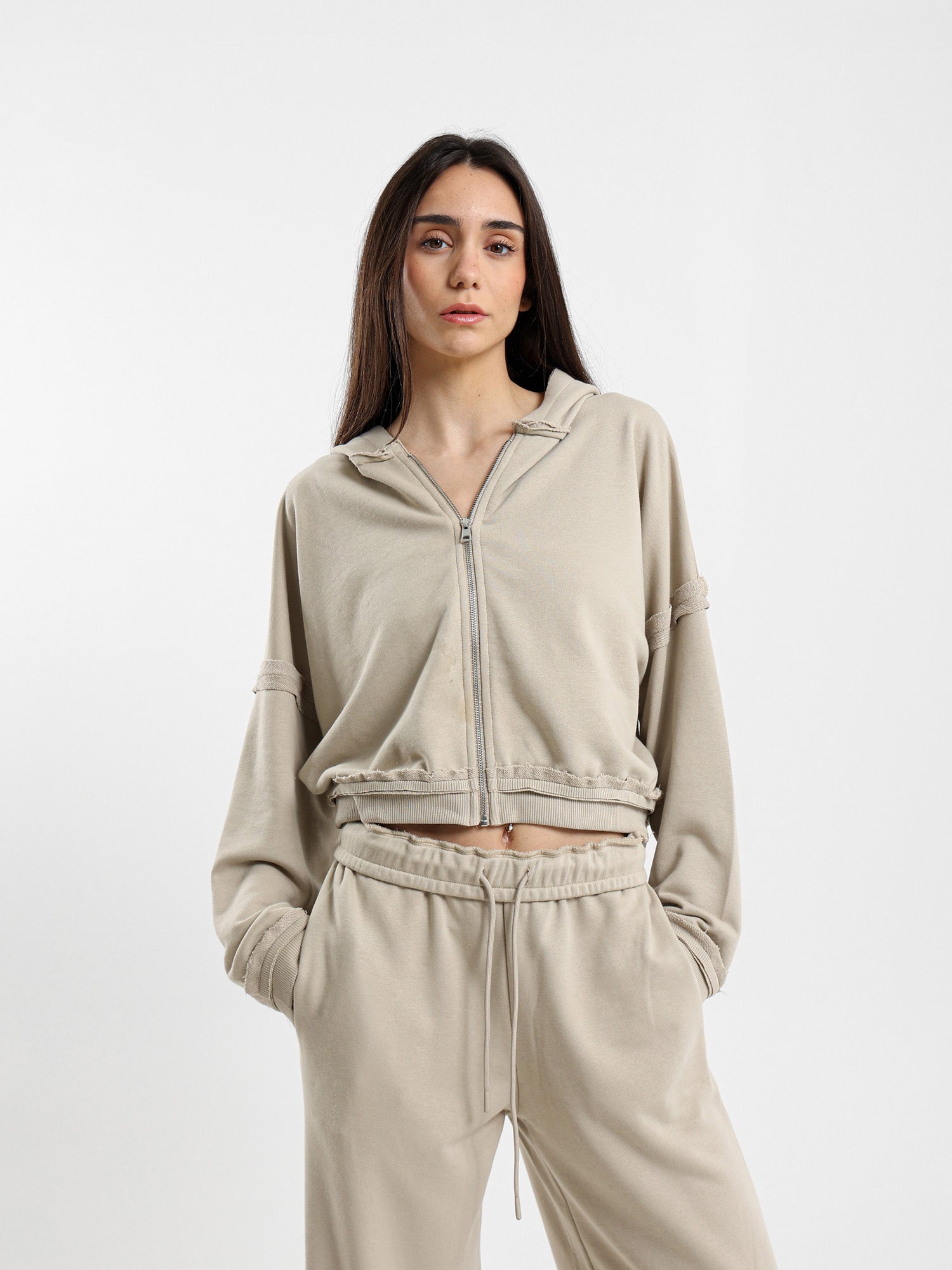 Tie-Dye Zip-Up Hoodie With Loose Sweatpants Set – OR