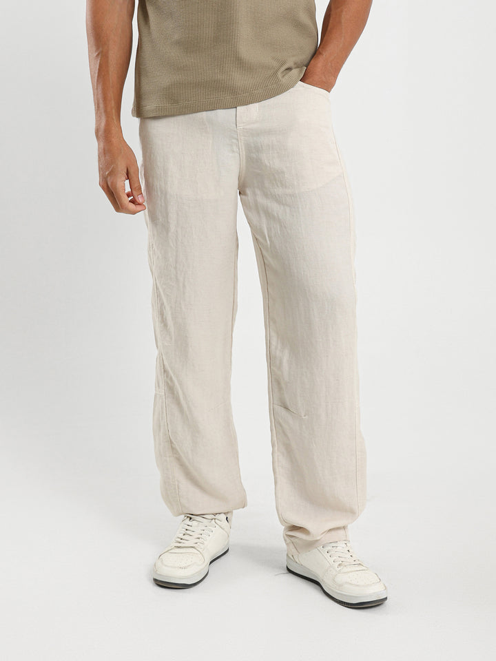Loose Fit Pants with Side Cuts
