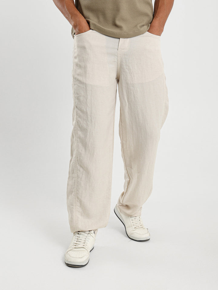 Loose Fit Pants with Side Cuts