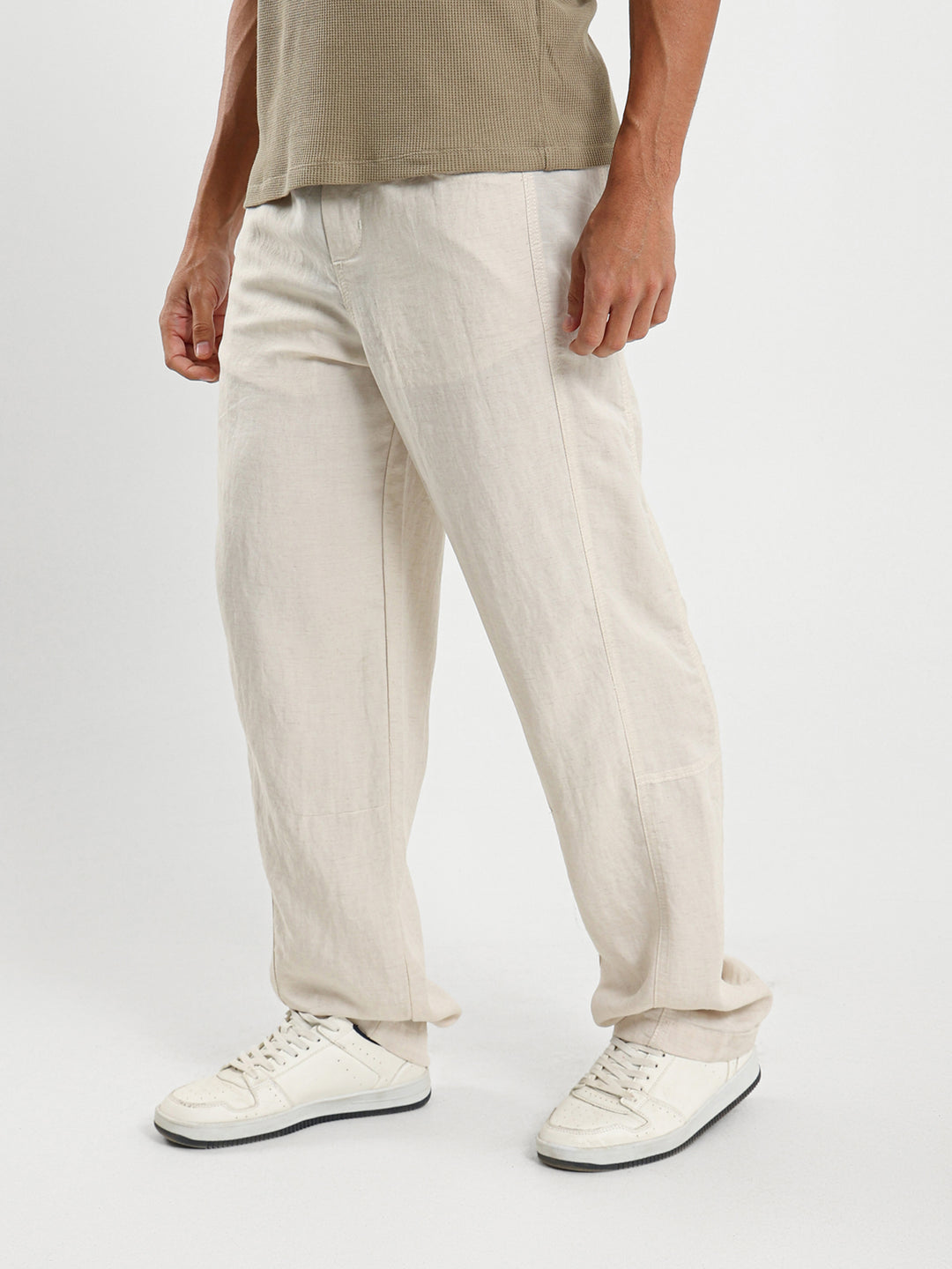 Loose Fit Pants with Side Cuts