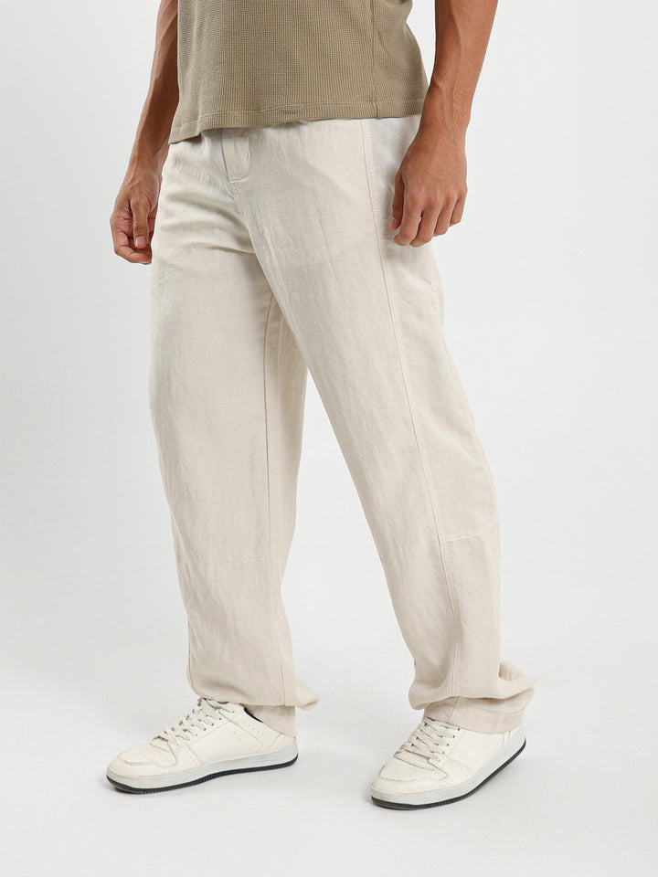 Loose Fit Pants with Side Cuts