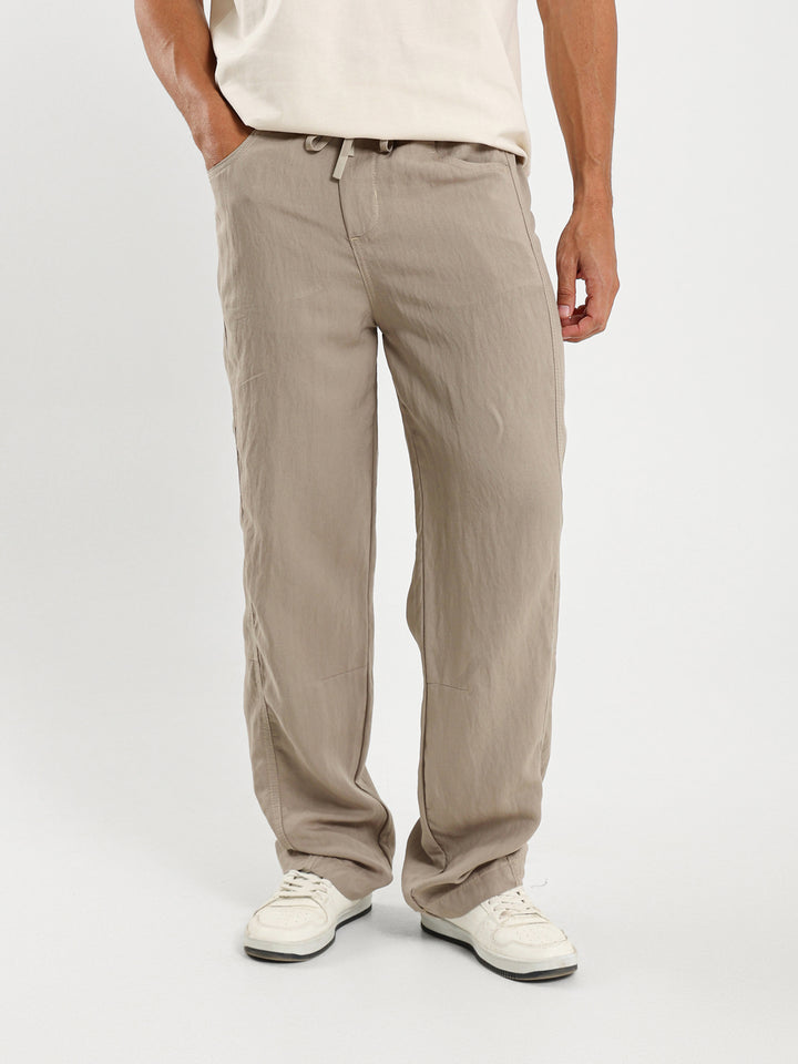 Loose Fit Pants with Side Cuts