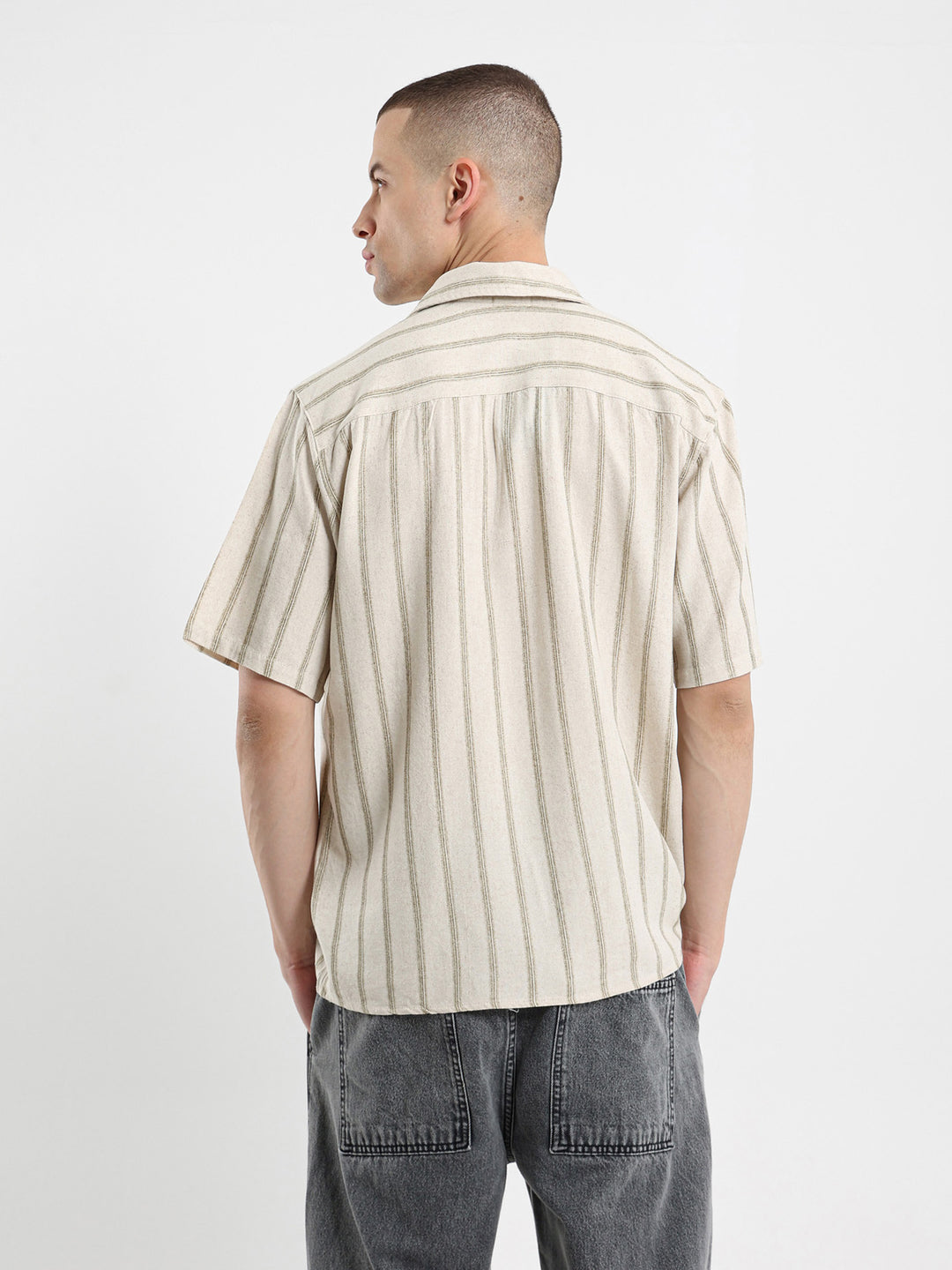 Boxy Fit Striped Polo Shirt
