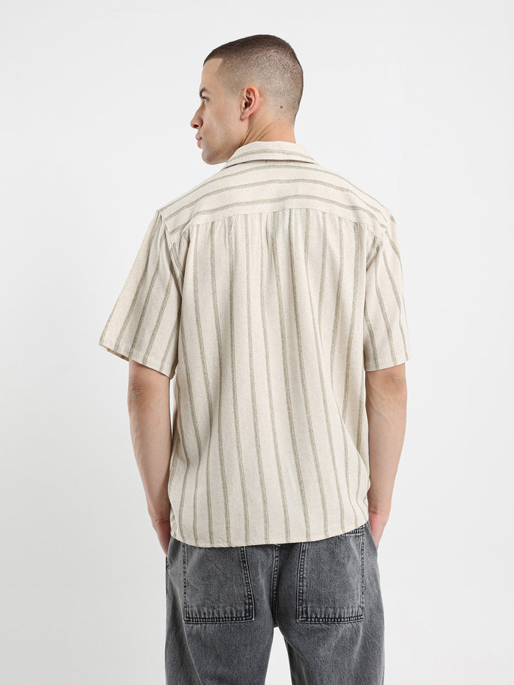 Boxy Fit Striped Polo Shirt