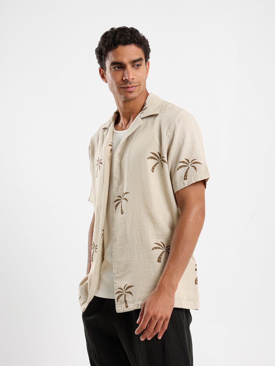 Camp Collar Embroidered Shirt