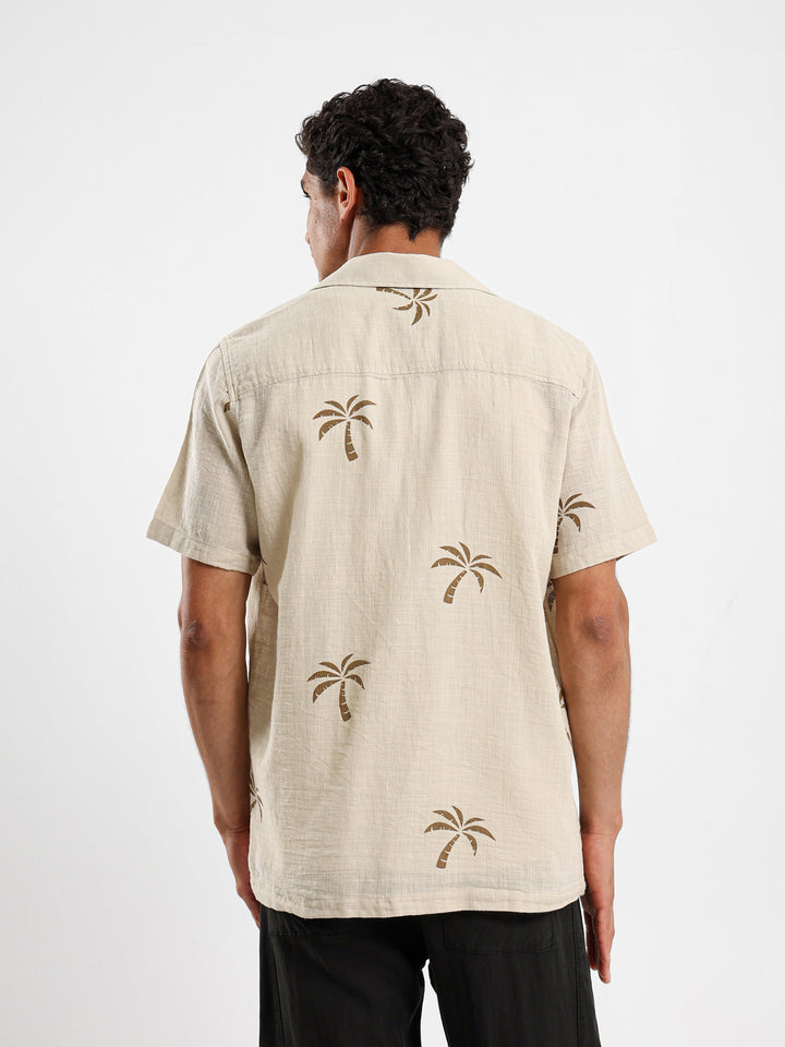 Camp Collar Embroidered Shirt