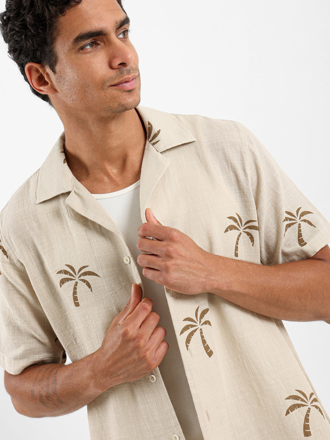Camp Collar Embroidered Shirt
