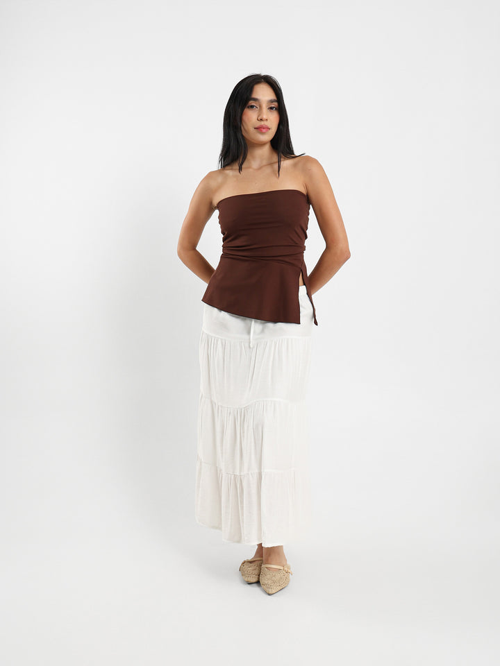 Asymmetric Hem Bandeau Top