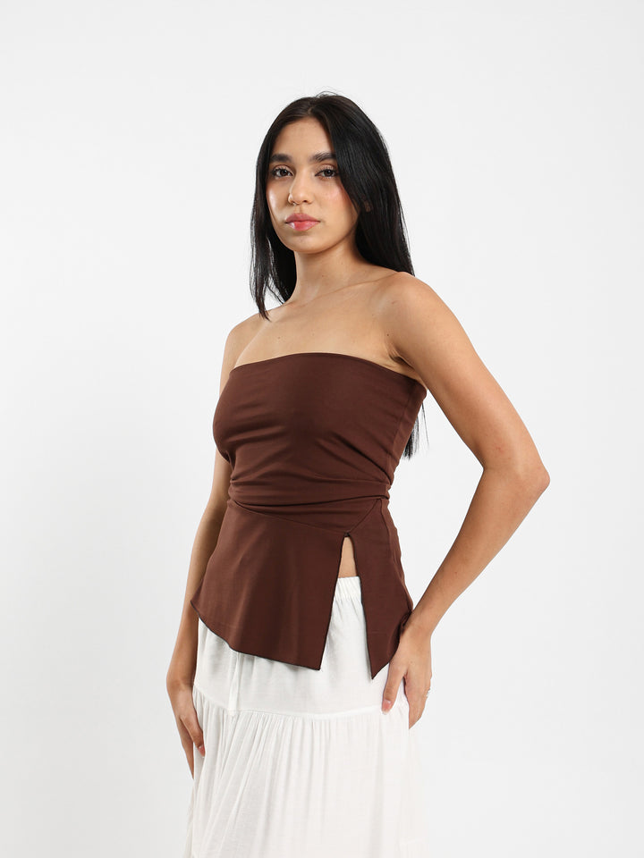 Asymmetric Hem Bandeau Top