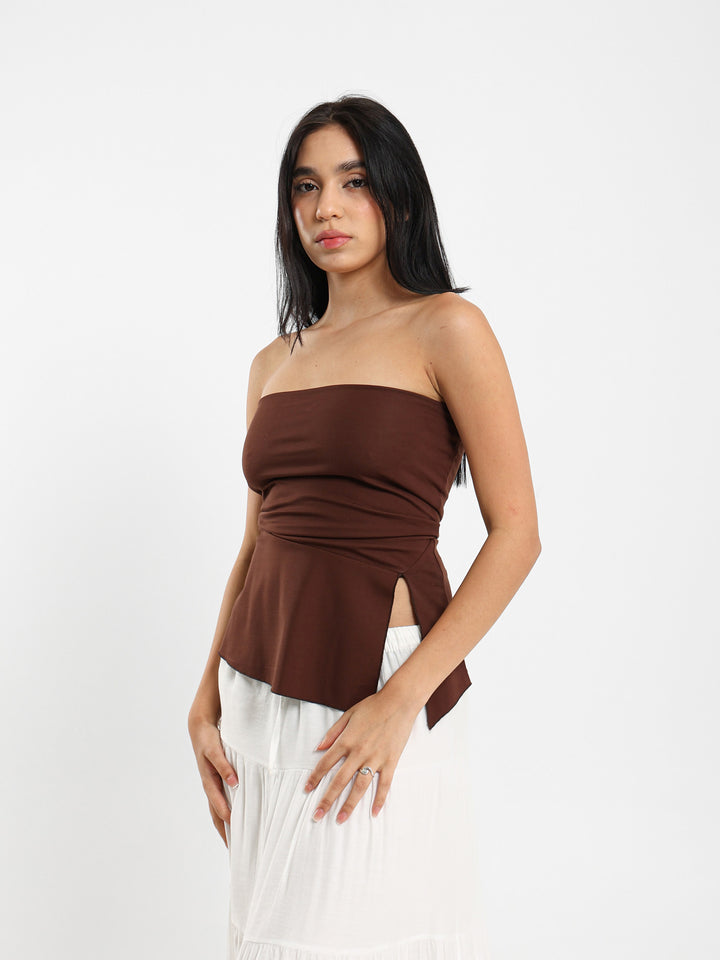 Asymmetric Hem Bandeau Top