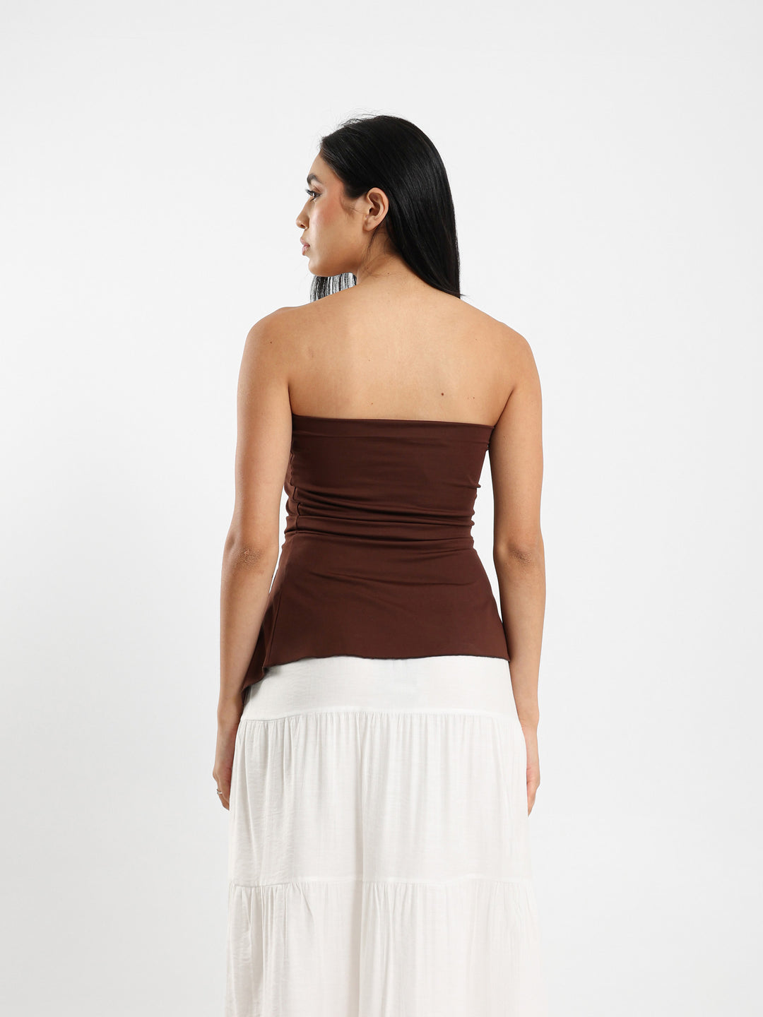 Asymmetric Hem Bandeau Top