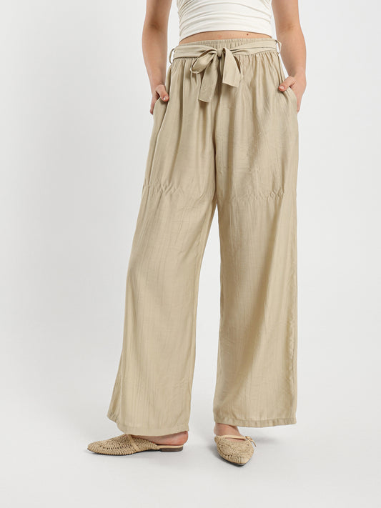 Textured Wide-Leg Pants