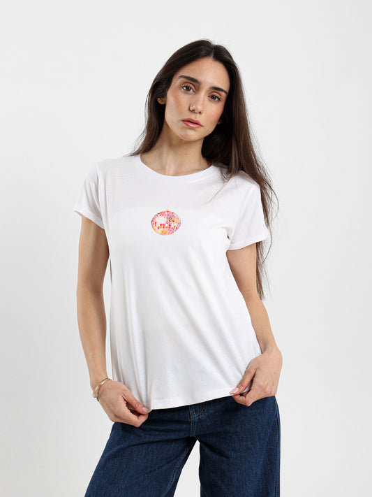 Disco Ball Print T-shirt
