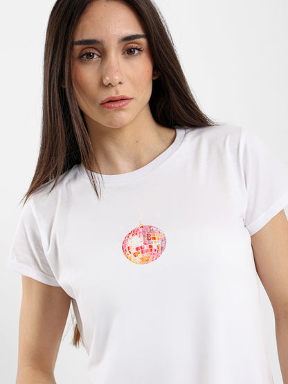 Disco Ball Print T-Shirt