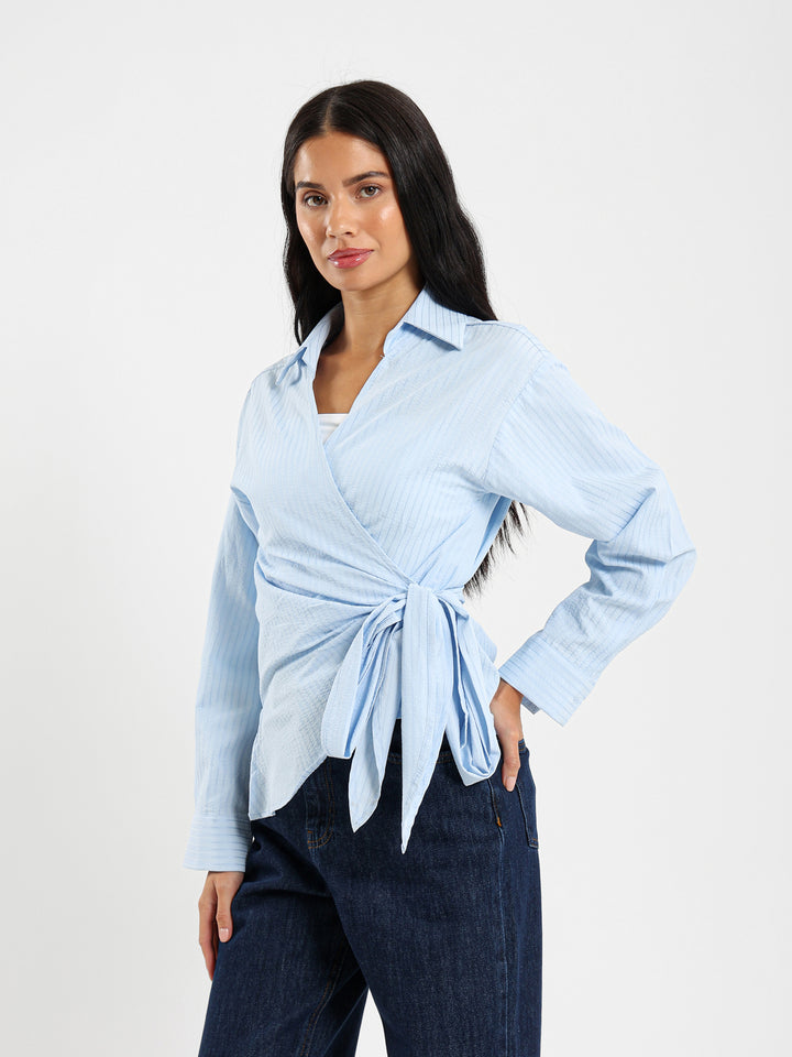 Stripe Wrap Shirt