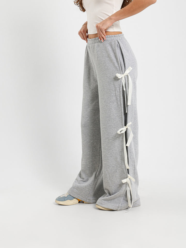 Wide Leg Sweatpants With Side Ties