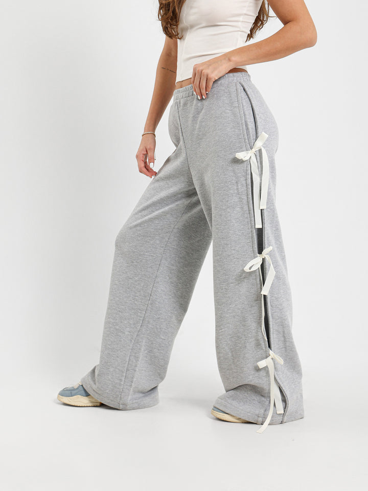 Wide Leg Sweatpants With Side Ties