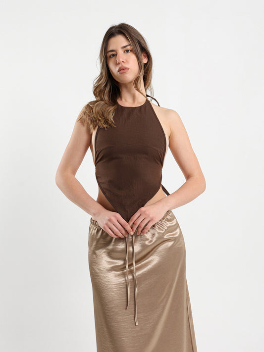 Asymmetric Halter Neck Top