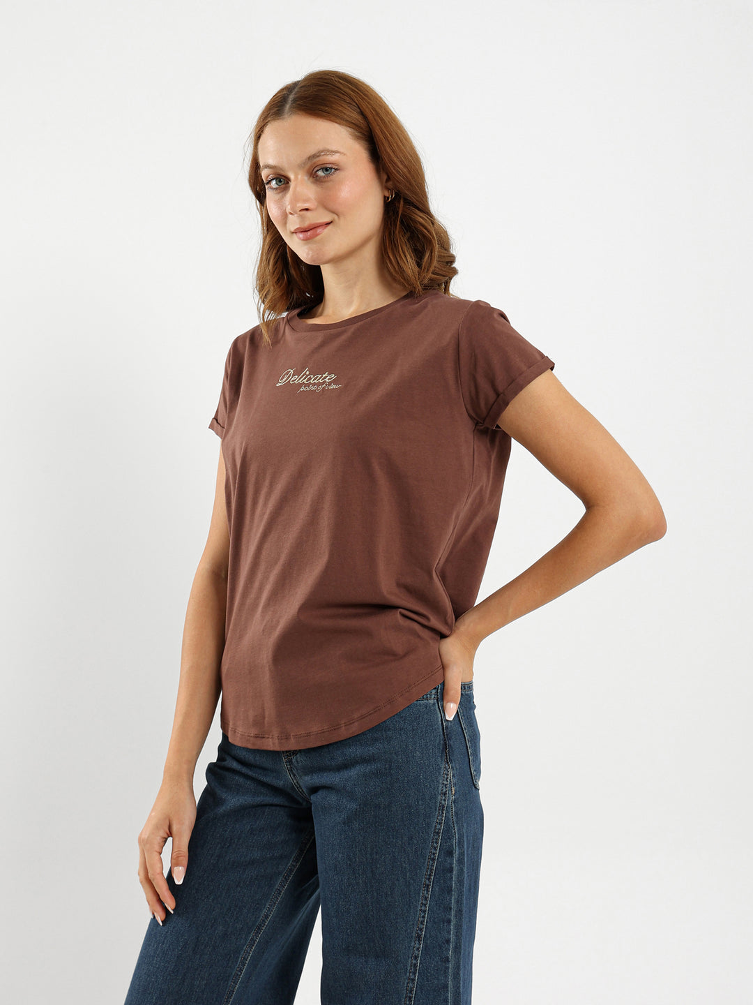 Delicate Point of View Print T-Shirt
