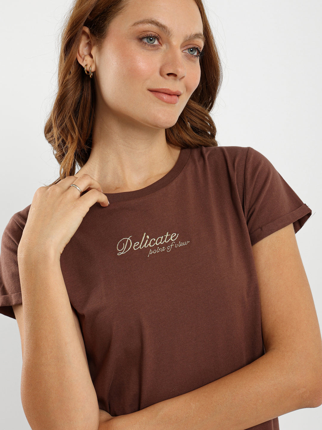 Delicate Point of View Print T-Shirt