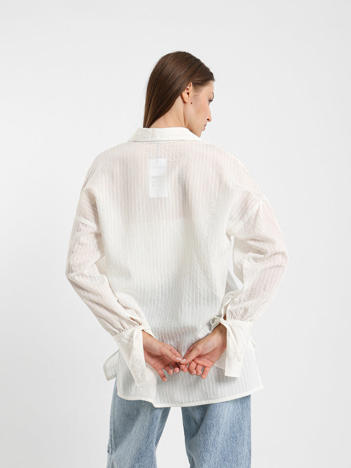 Oversized Striped Shirt with Cuffs