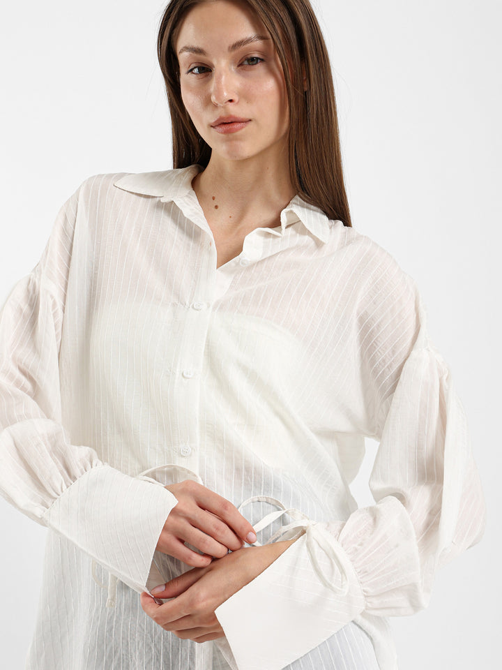 Oversized Striped Shirt with Cuffs