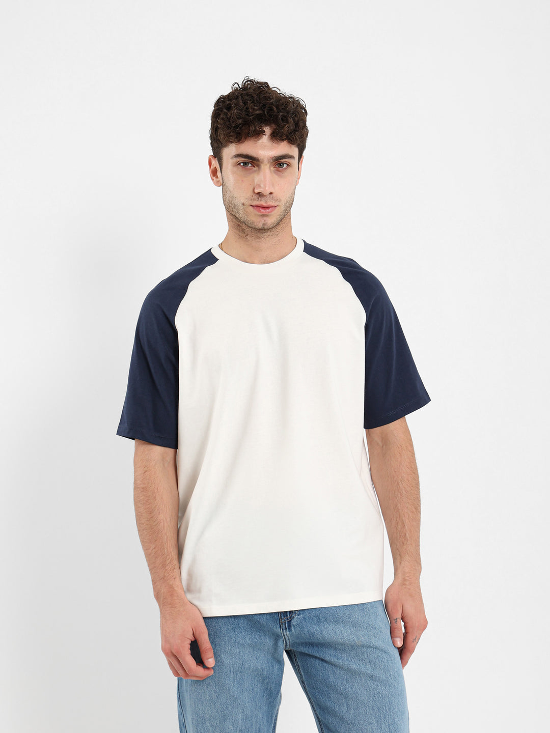 Oversized Raglan Contrast Sleeve T-Shirt