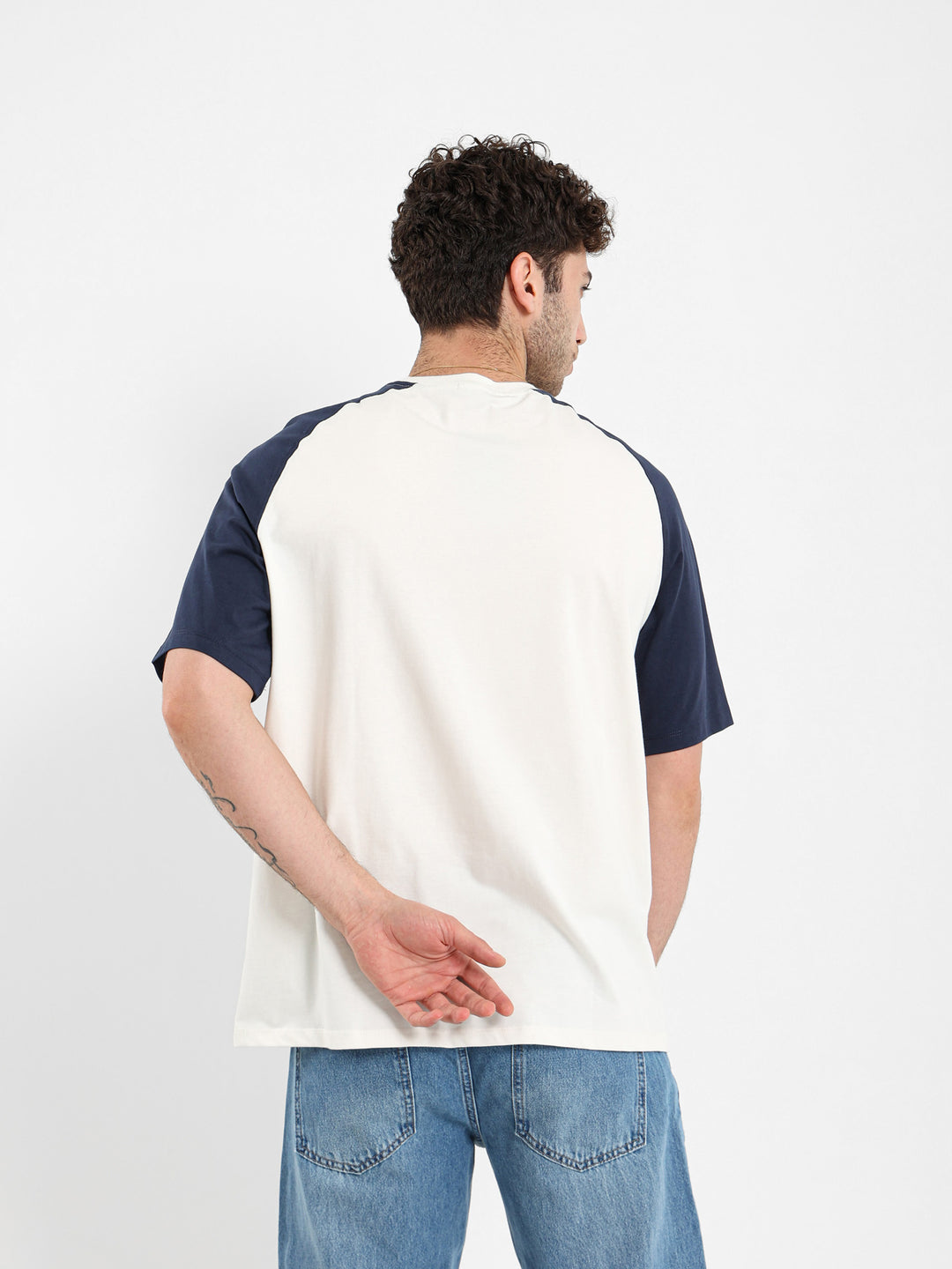 Oversized Raglan Contrast Sleeve T-Shirt