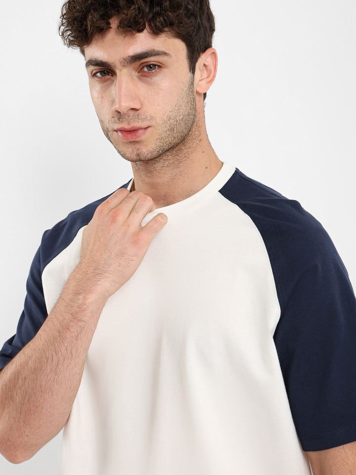 Oversized Raglan Contrast Sleeve T-Shirt