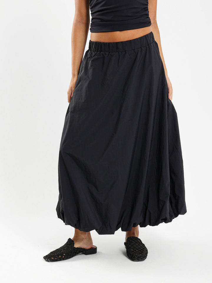 Balloon Hem Maxi Skirt