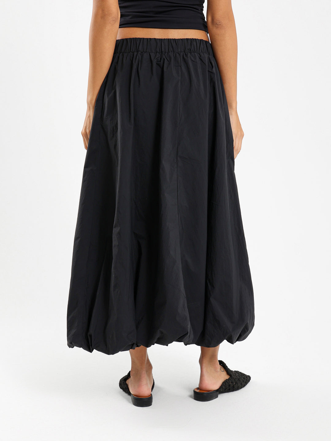 Balloon Hem Maxi Skirt