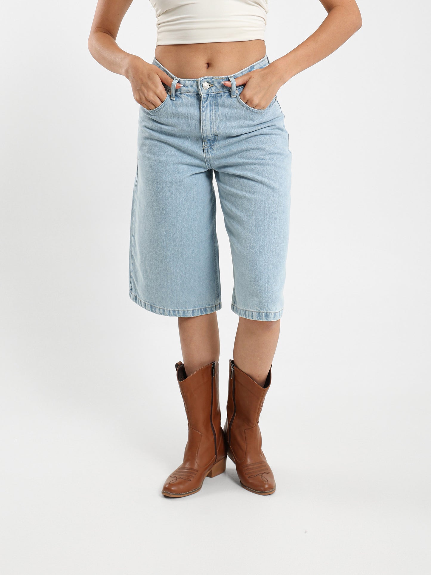 Oversized Denim Shorts