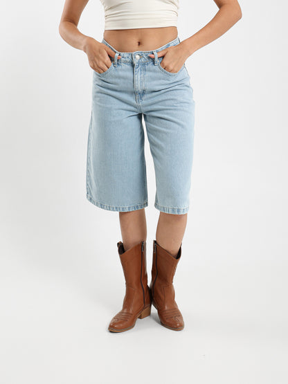 Oversized Denim Shorts