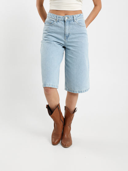 Oversized Denim Shorts