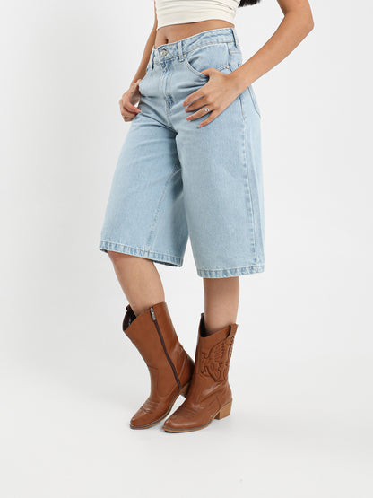 Oversized Denim Shorts