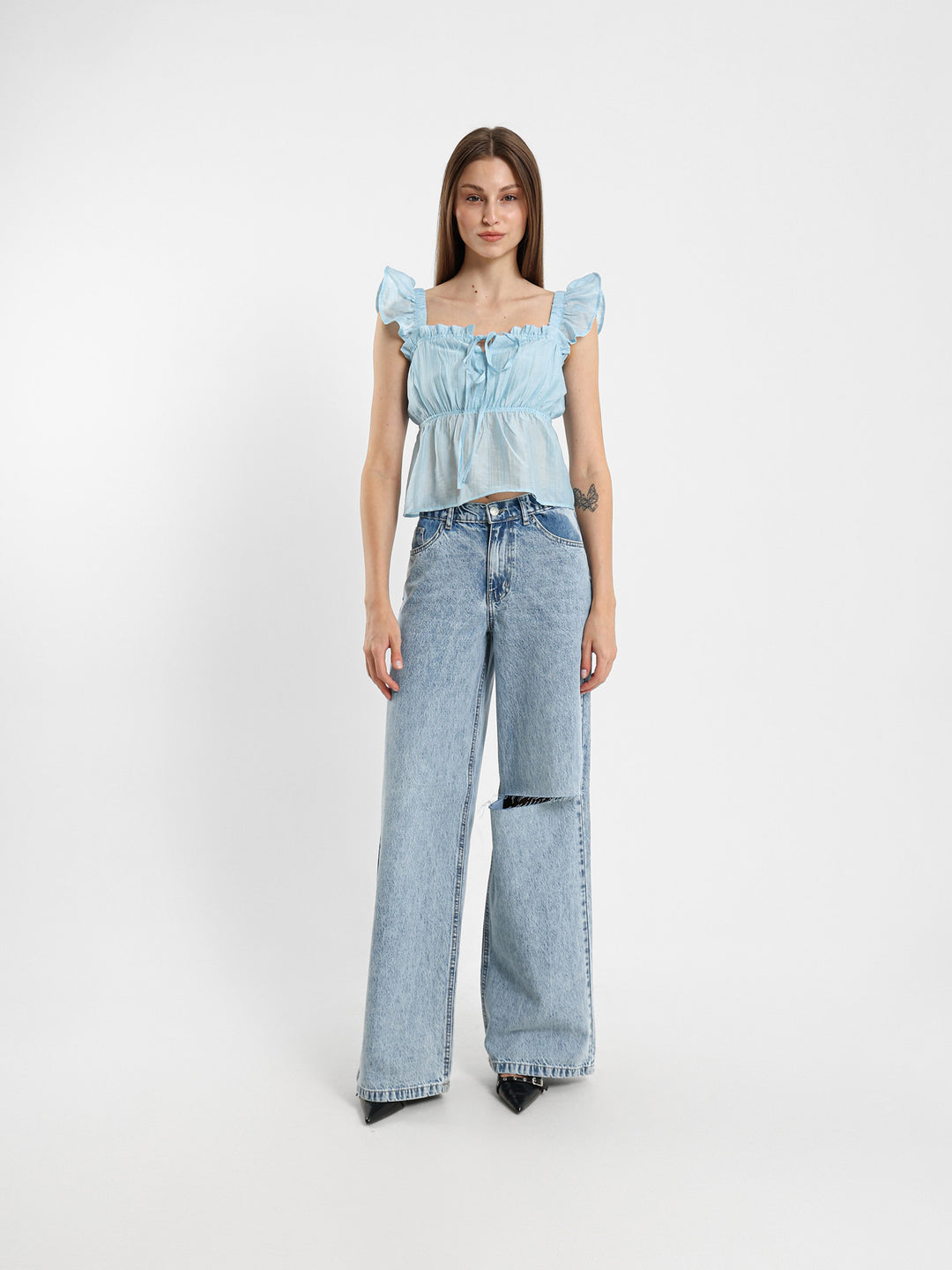 Flowing Top With Ruffles