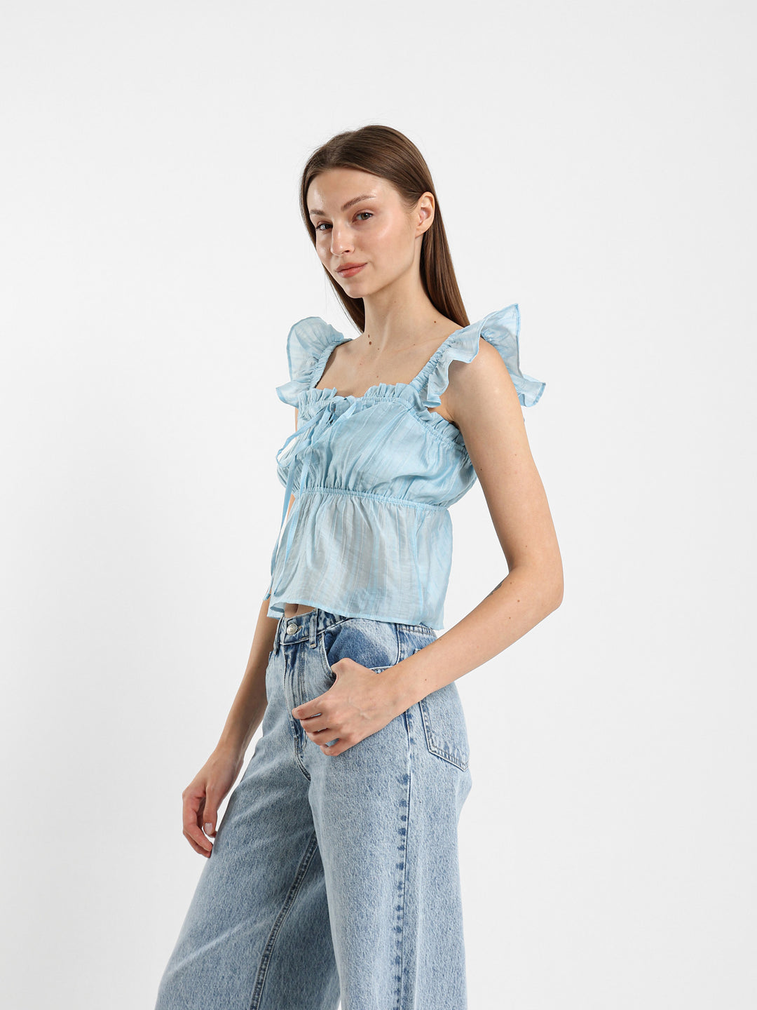 Flowing Top With Ruffles