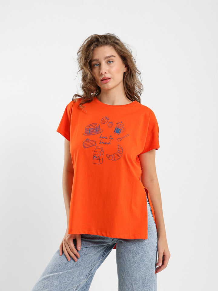 Born To Brunch Print T-Shirt